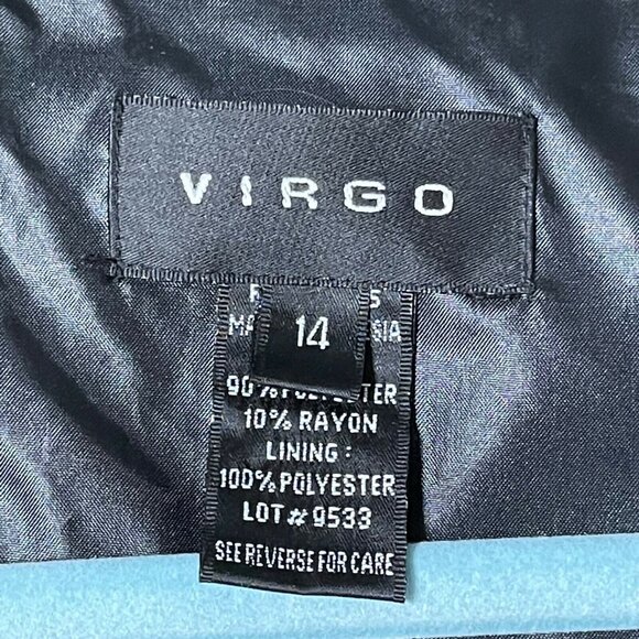 Virgo Womens Floral Textured Cropped Jacket Size 14 Gold & Black Polyester/Rayon - Picture 5 of 8